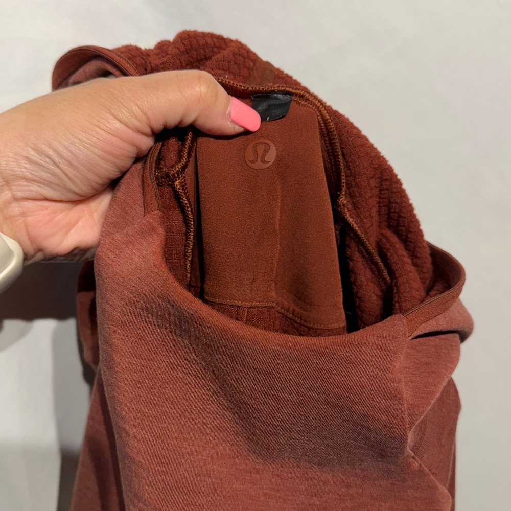 Lululemon Men’s GridLiner Fleece Hoodie Heathered Date Brown Size Large - Picture 11 of 12